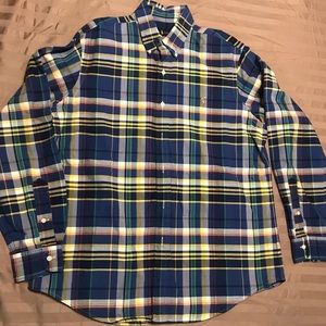 Large Polo Ralph Lauren Plaid Dress Shirt, Like New